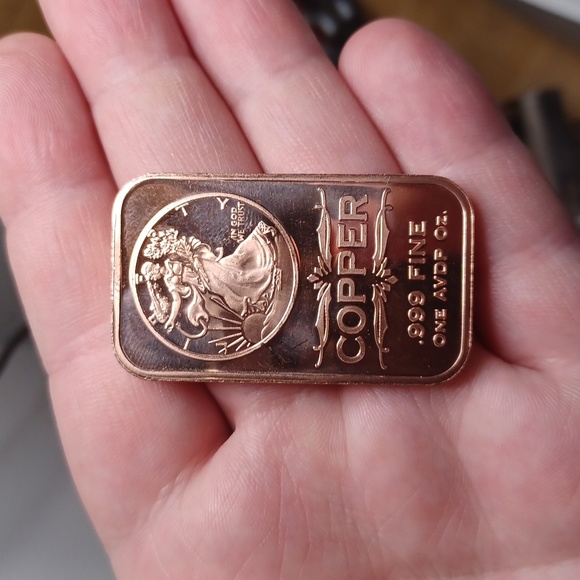 2oz copper Bar/Round Bundle 1oz Buffalo Round 1oz Standing Liberty bar .999 fine - Picture 4 of 5